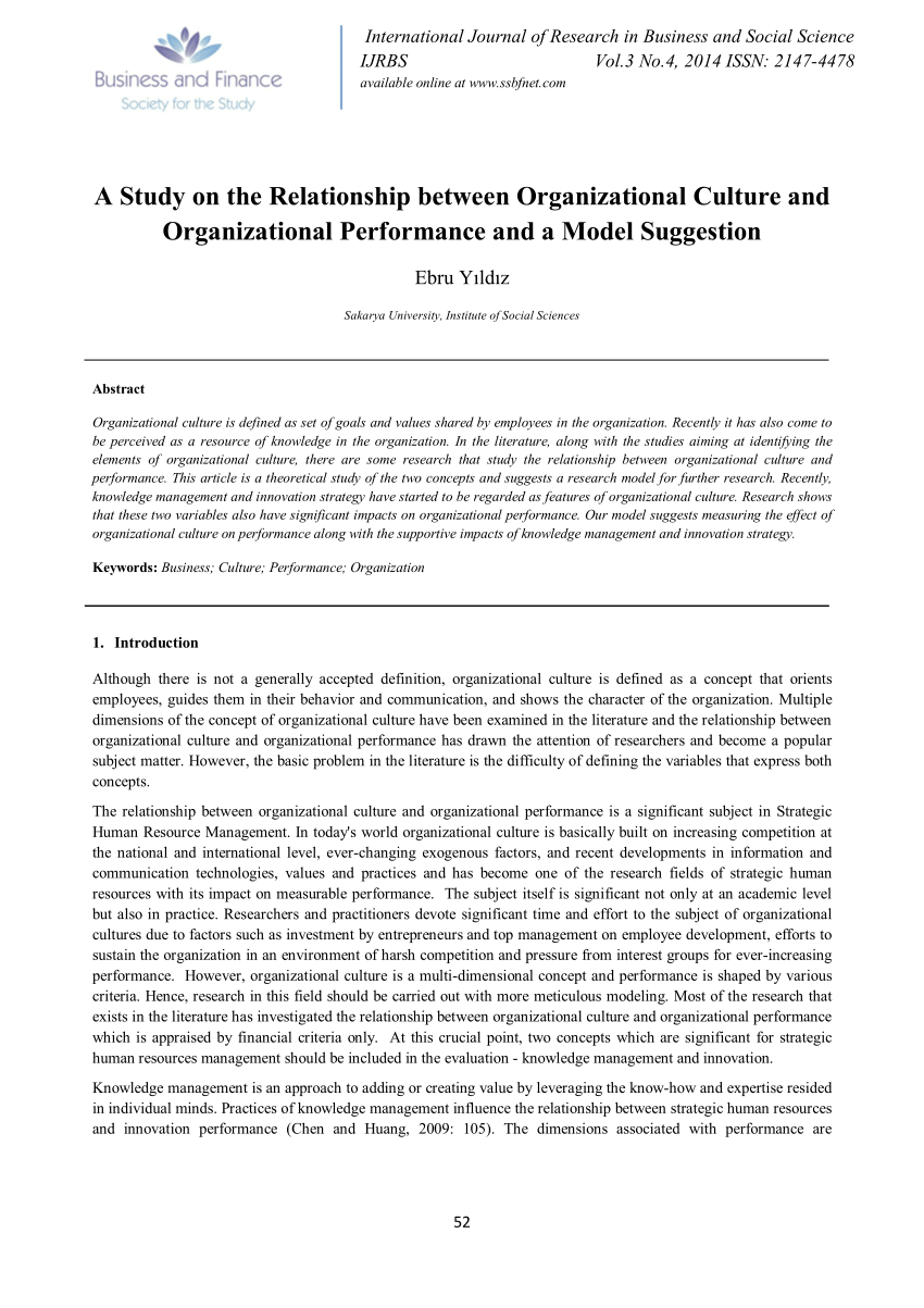 research paper on organizational culture