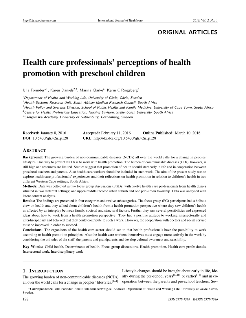 health care professionals thesis