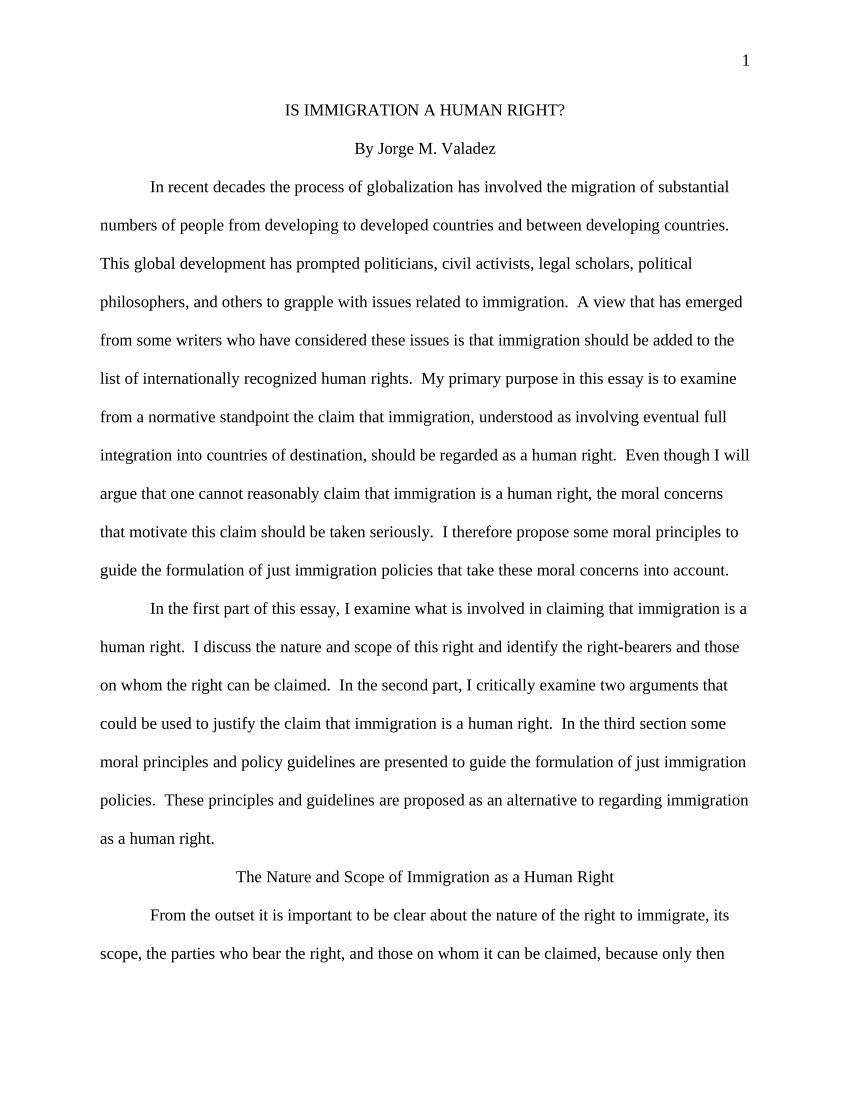 essay on immigration research paper