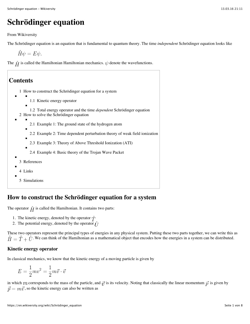 schrodinger equation derivation pdf