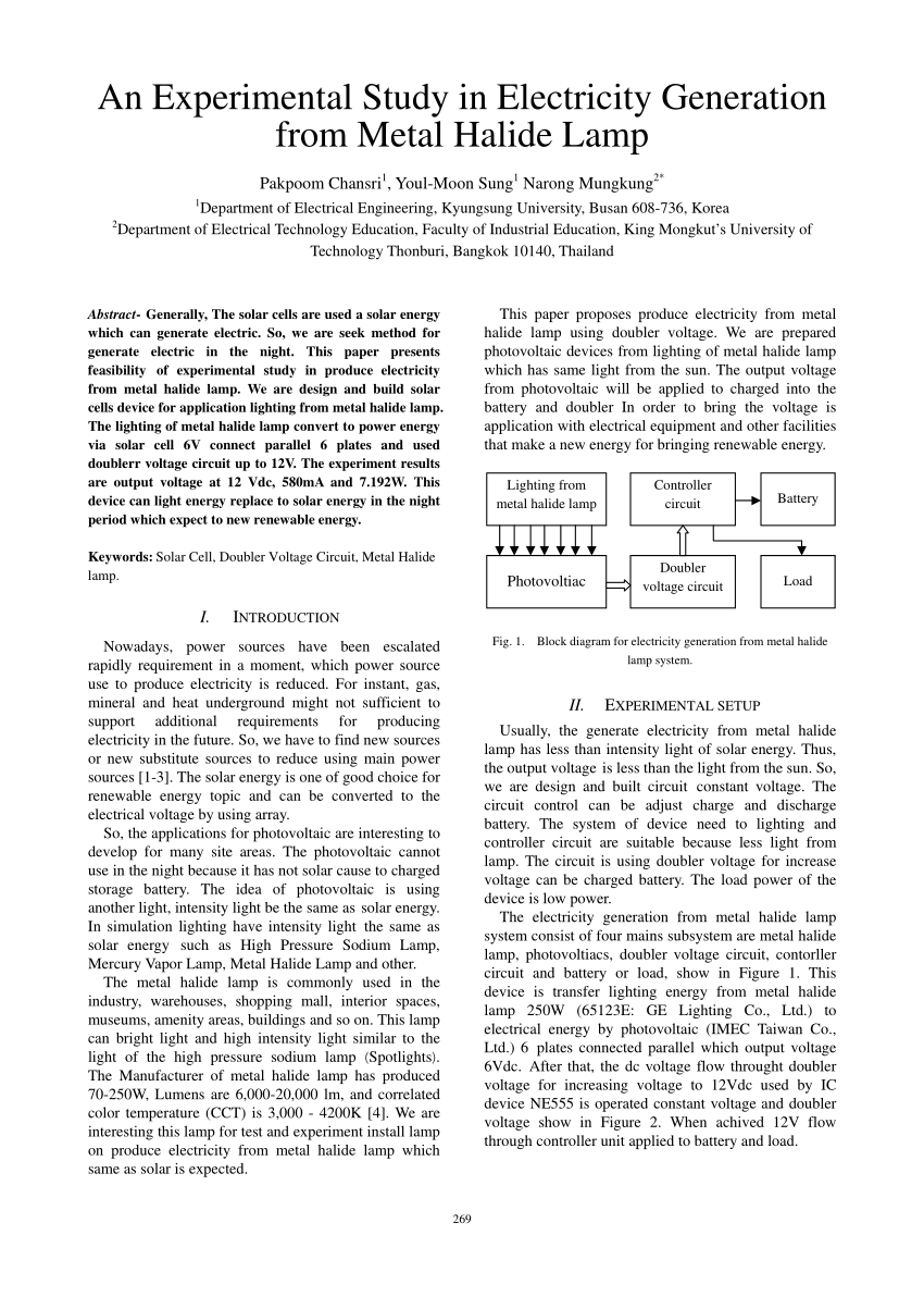 experimental research topics about electricity