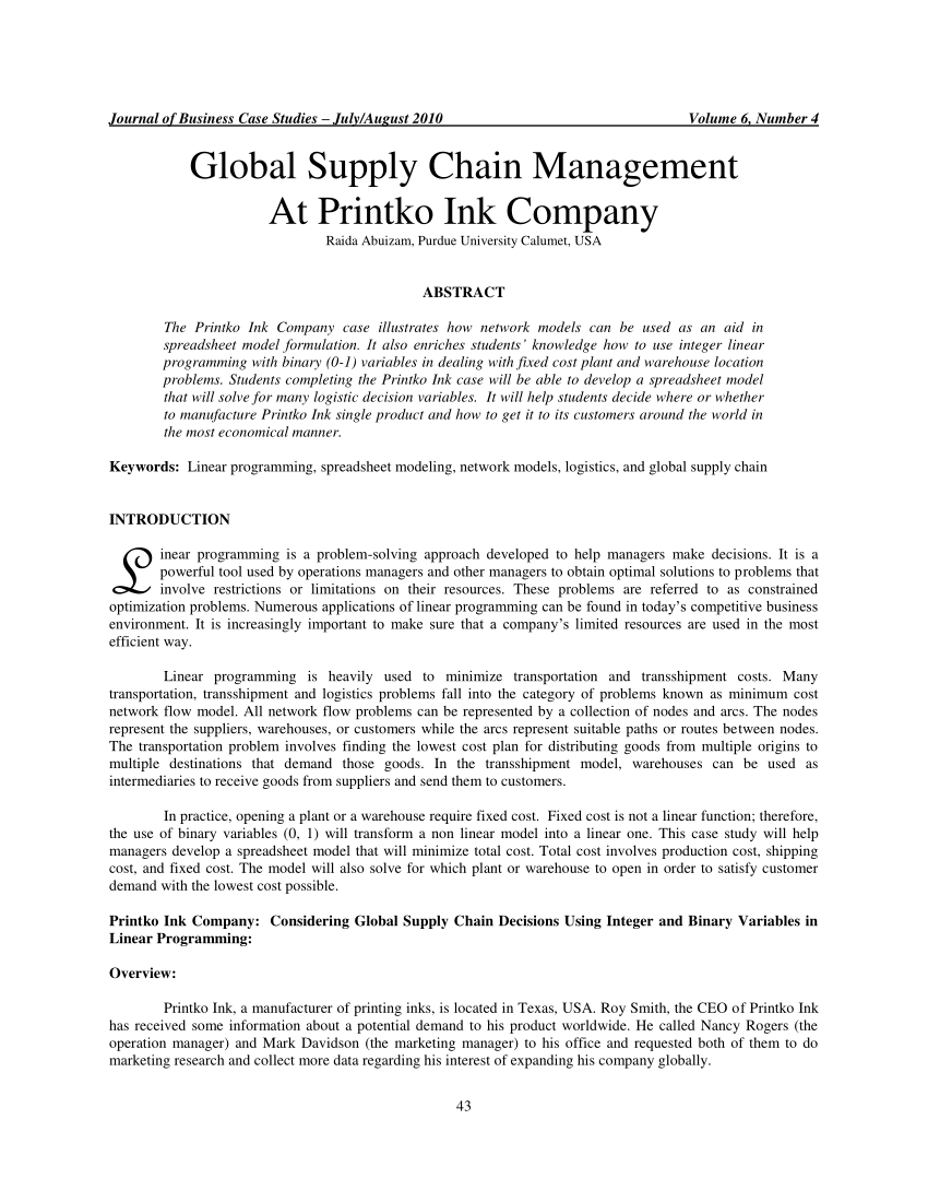 Supply chain management at world co. ltd. pdf file