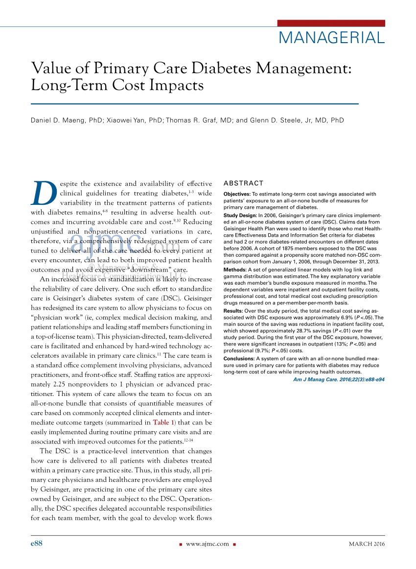 Long Term Management Of Diabetes