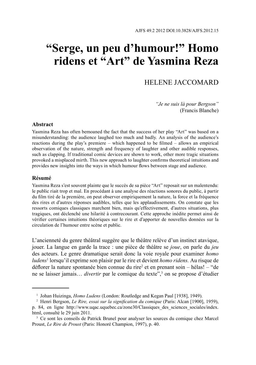 dissertation art yasmina reza