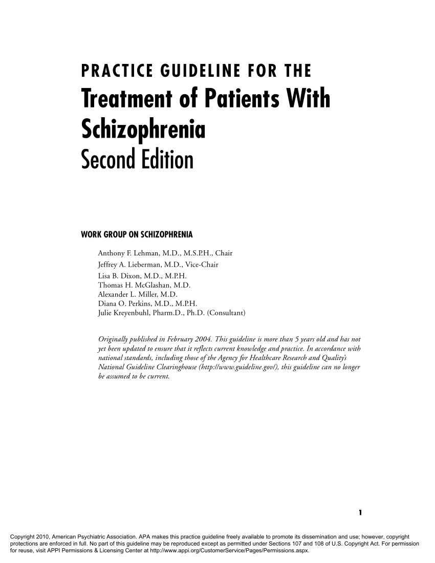 research paper on schizophrenia treatment