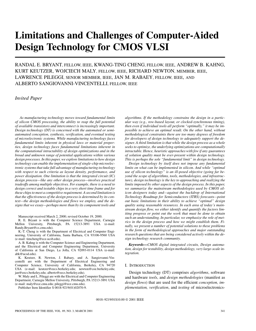research paper on vlsi design technology pdf