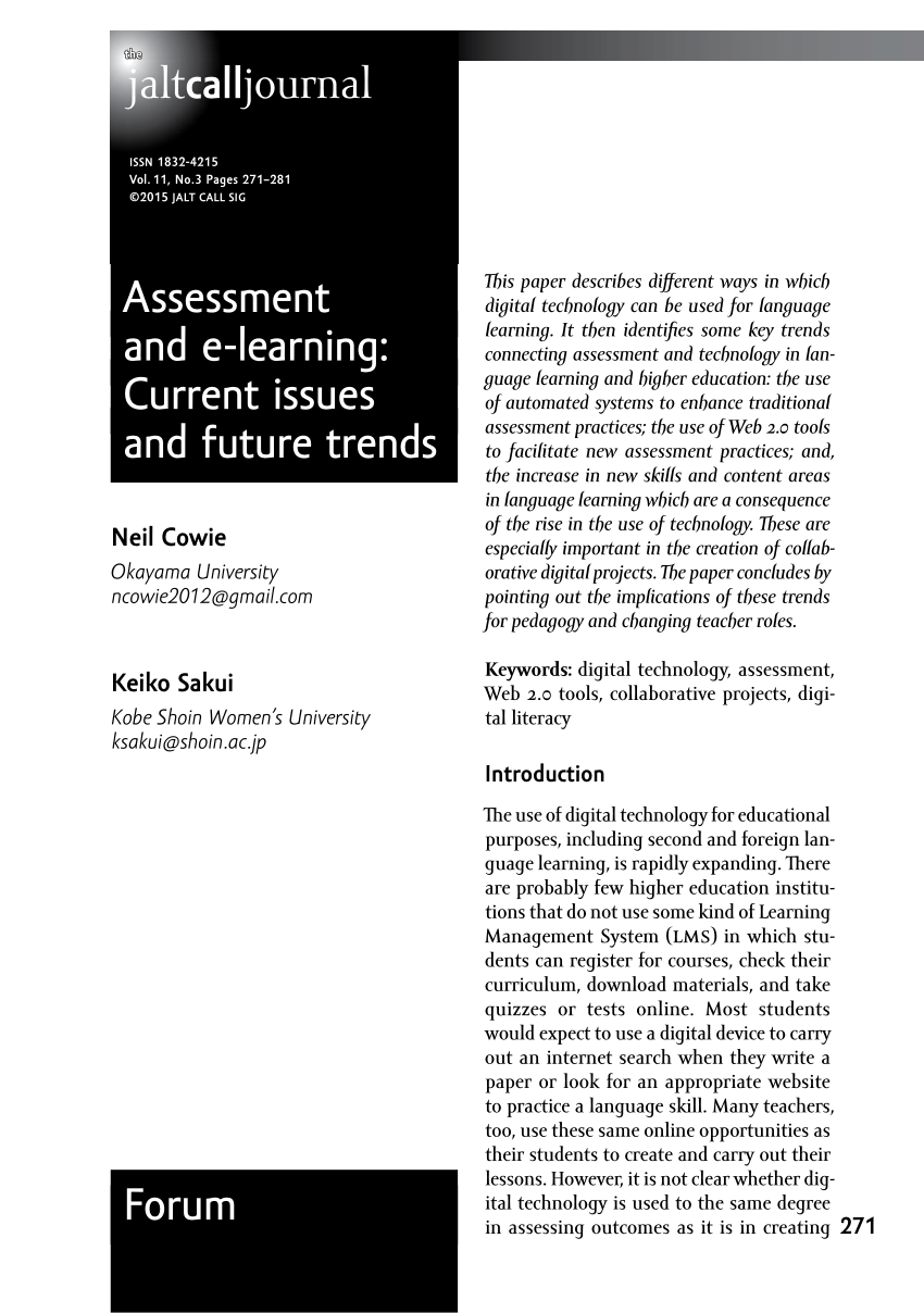 Current Issues And Trends In Assessment In
