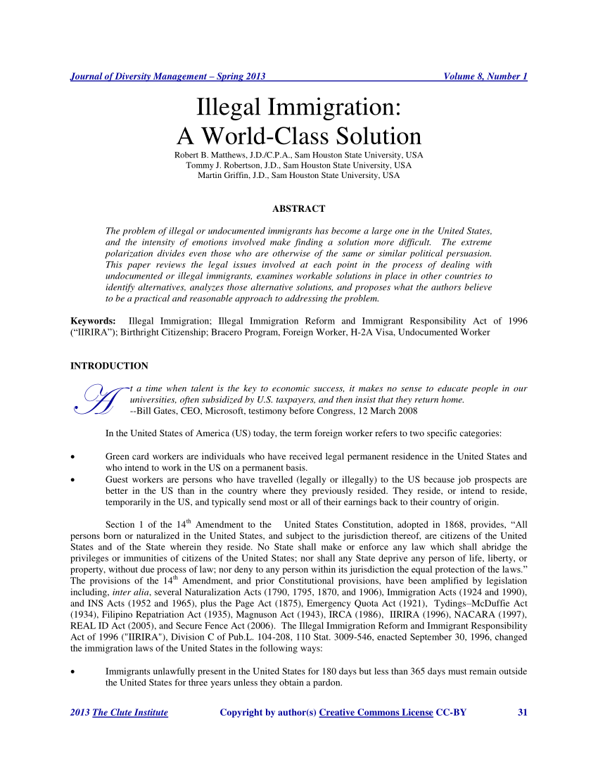 illegal immigration research paper