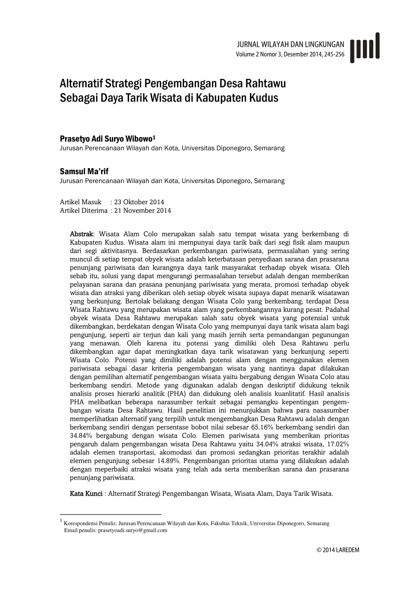 (PDF) Alternatif Strategi Pengembangan Desa Rahtawu