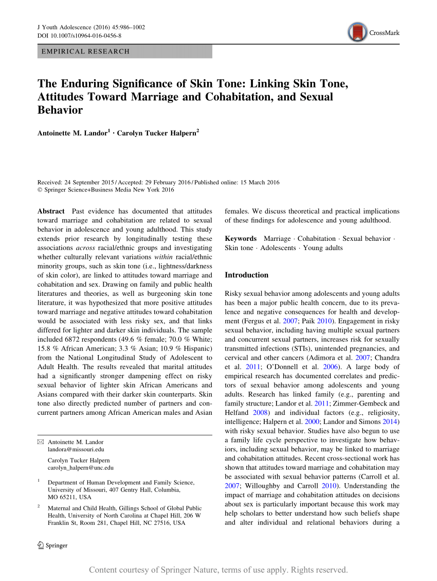 The Enduring Significance Of Skin Tone Linking Skin Tone Attitudes Toward Marriage And 6195