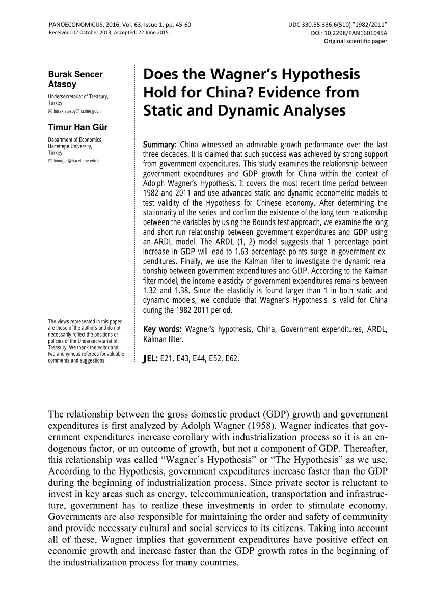 wagner's hypothesis notes