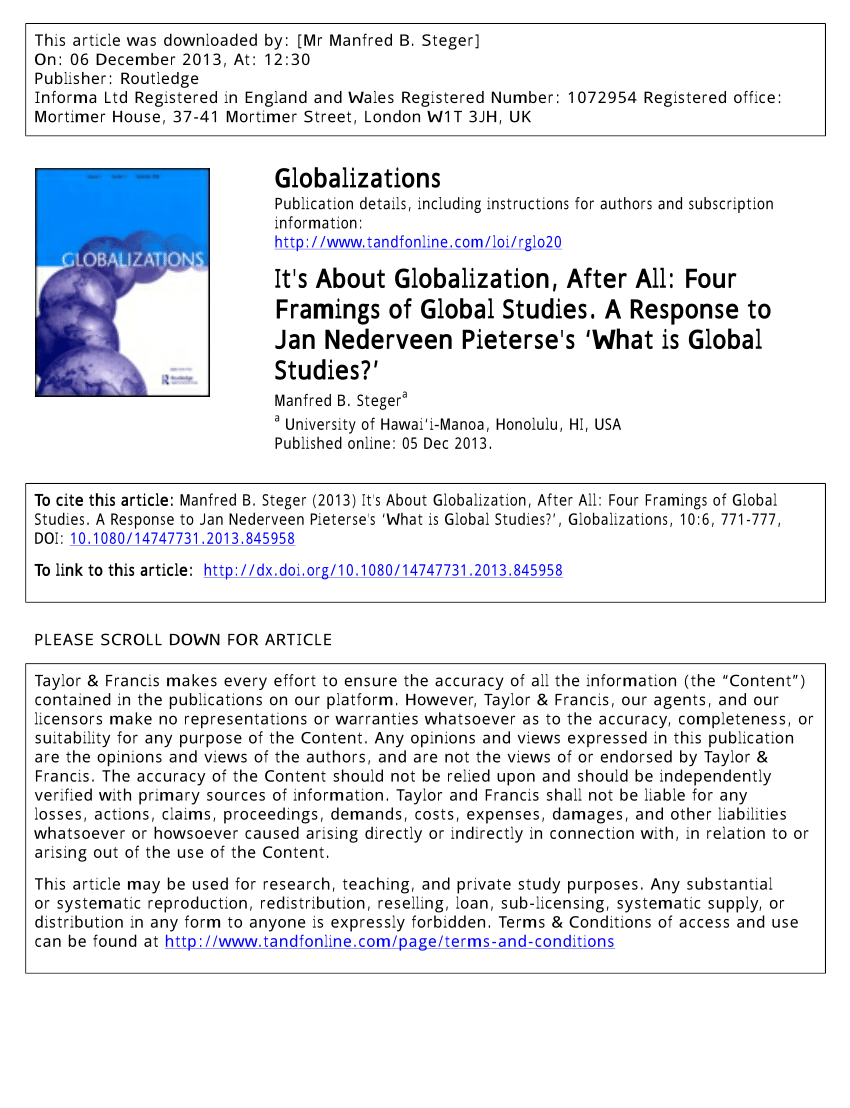 research proposal on globalization