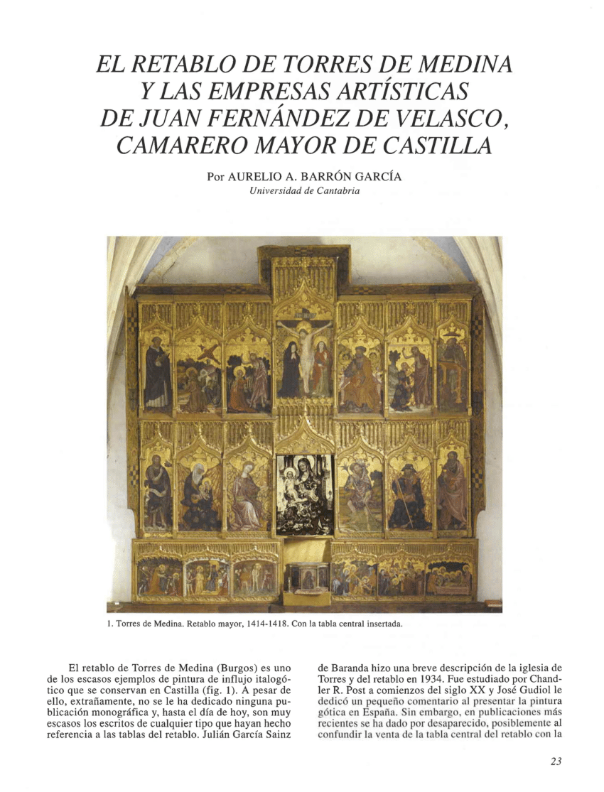 (PDF) The altarpiece of Torres de Medina and the artistic projects of ...