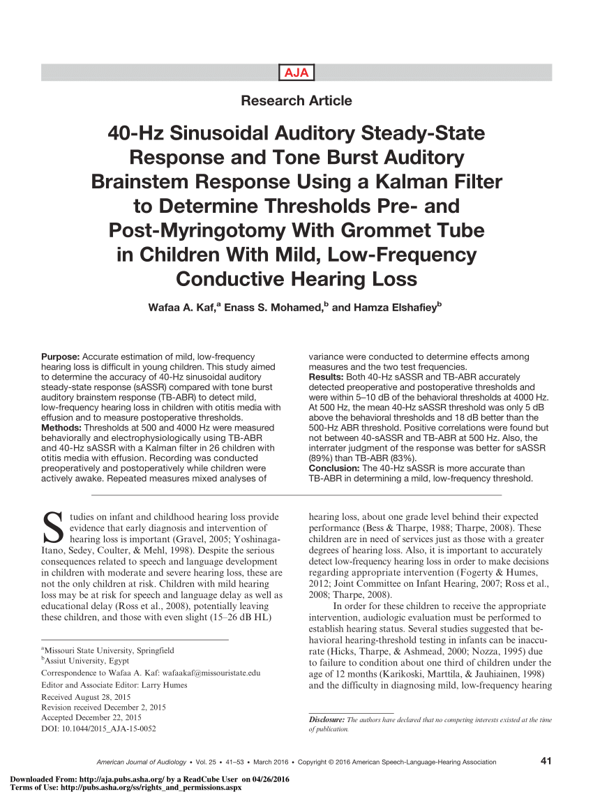 Figure 3 from Brainstem Electric Response Audiometry (BERA)in the  Evaluation of Hearing Loss in Infants with Cleft Palate