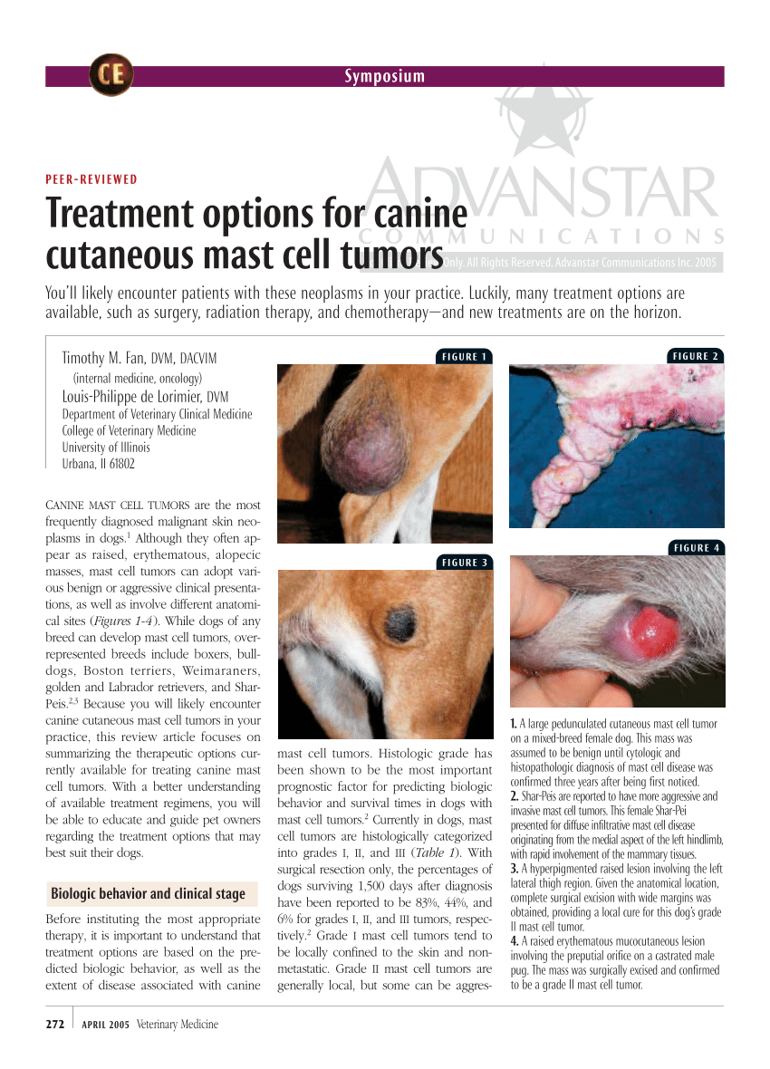 can benadryl help control a mast cell tumor in dogs