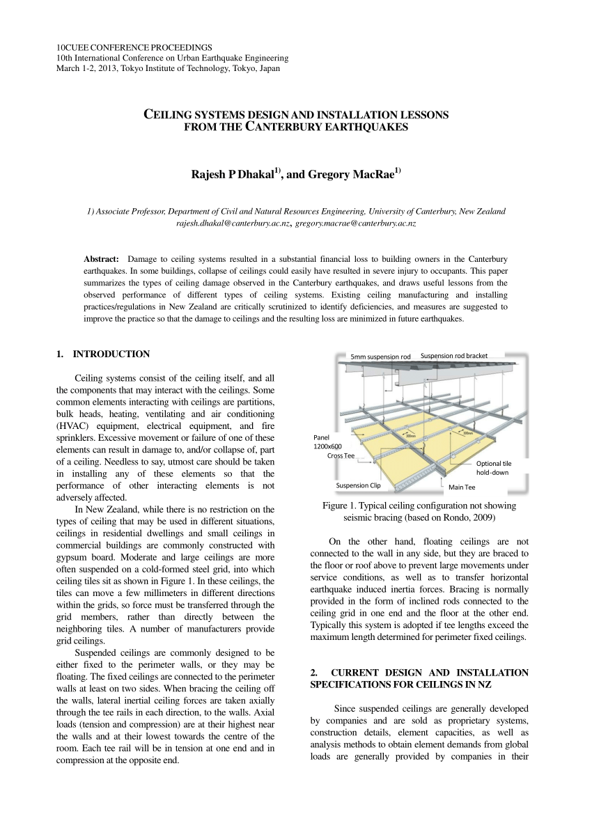 Typical Suspended Ceiling Installation Modified From Rondo Duo 08 Download Scientific Diagram