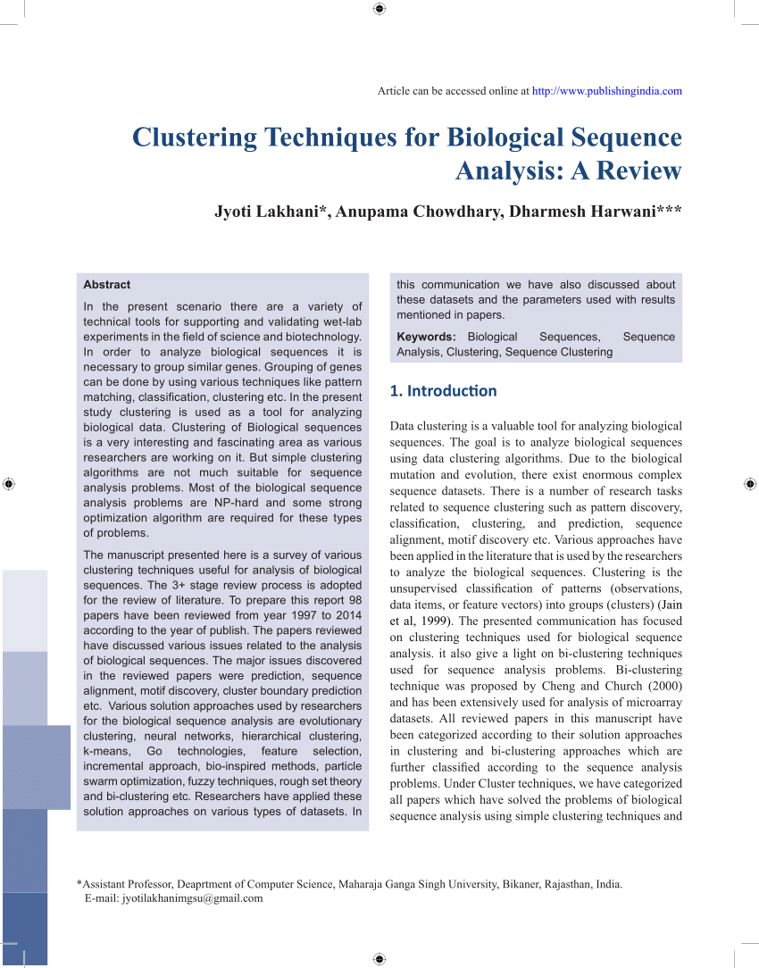 biological sequence analysis