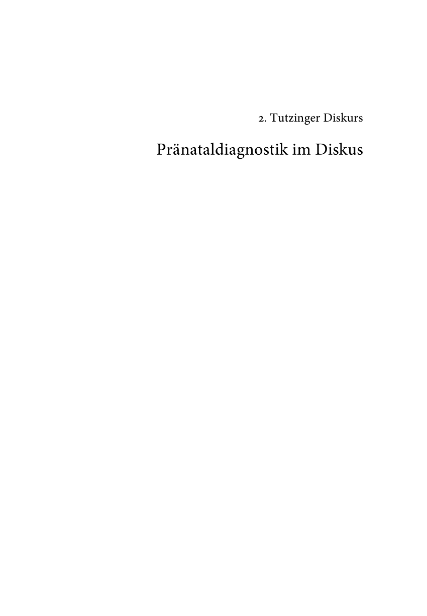 PDF Pränataldiagnostik im Diskurs 23 Thesen