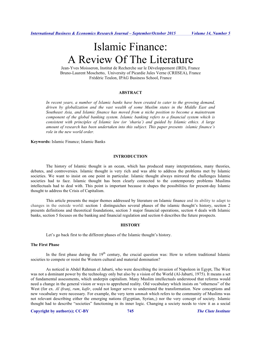 islamic finance literature review