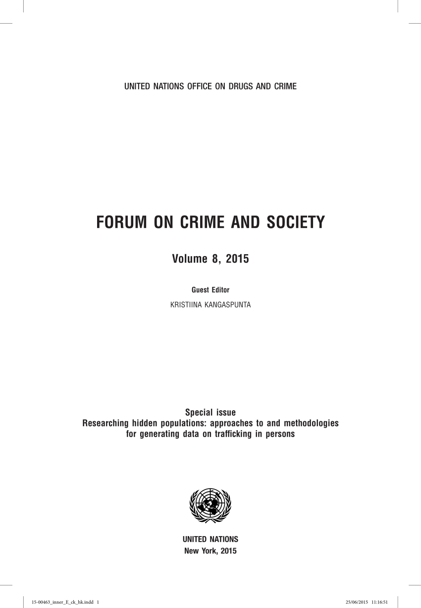 PDF) Researching hidden populations approaches to and methodologies for generating data on trafficking in persons image