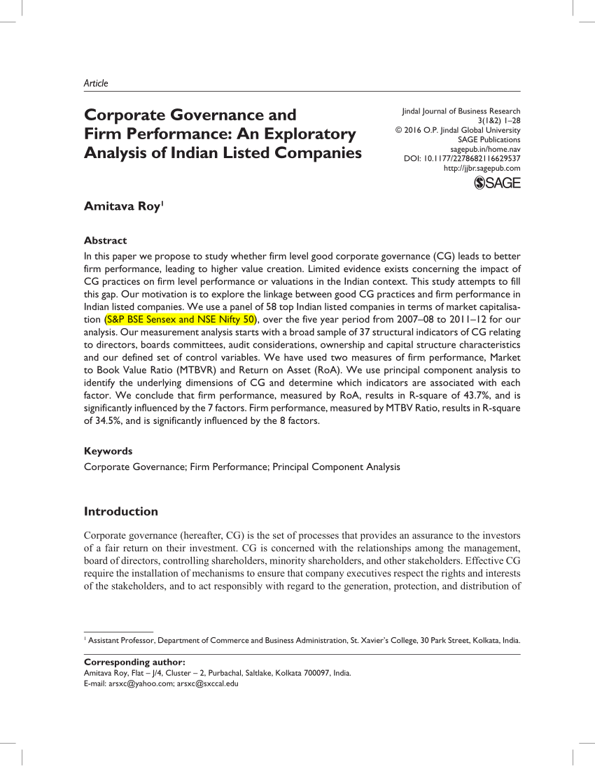 Corporate governance and firm performance