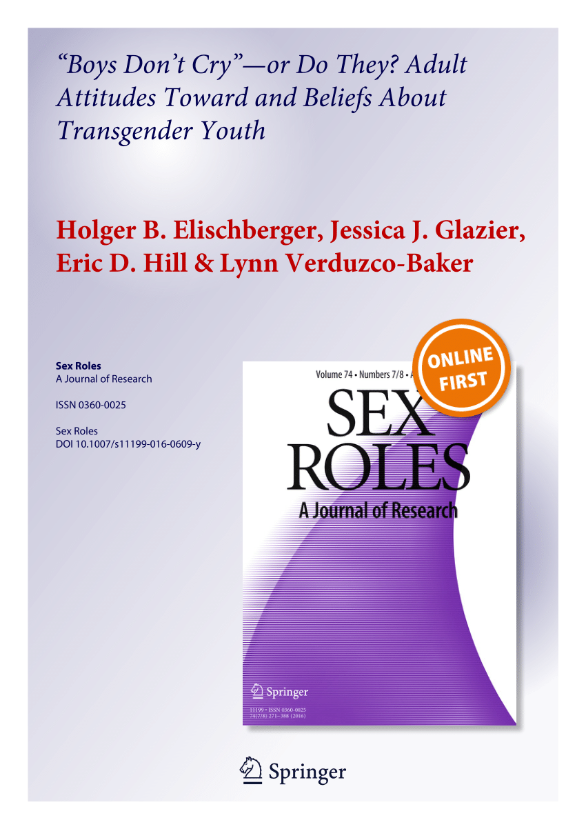 PDF) “Boys Dont Cry”—or Do They? Adult Attitudes Toward and Beliefs About Transgender Youth