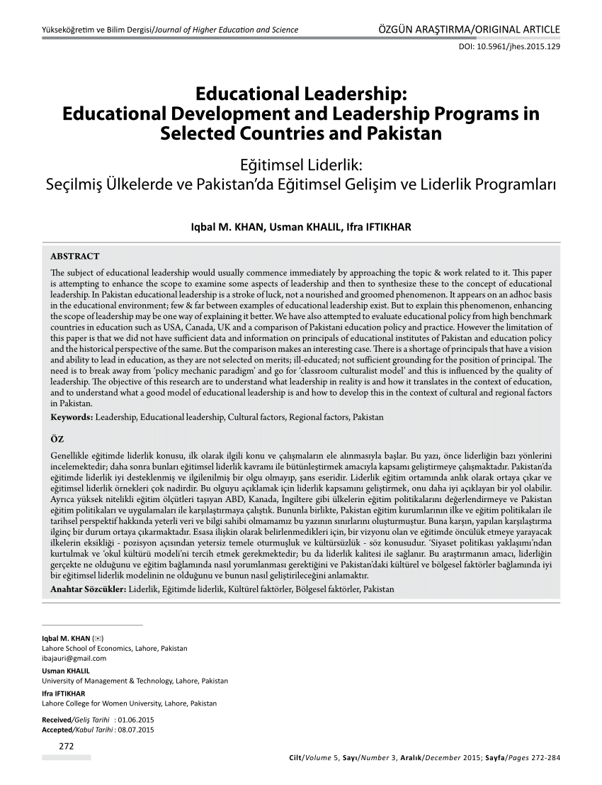 scholarly article on education leadership