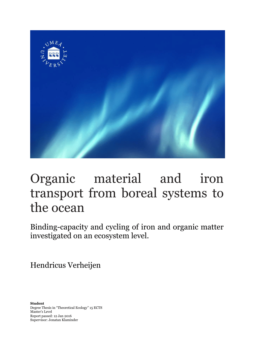 (PDF) Organic material and iron transport from boreal