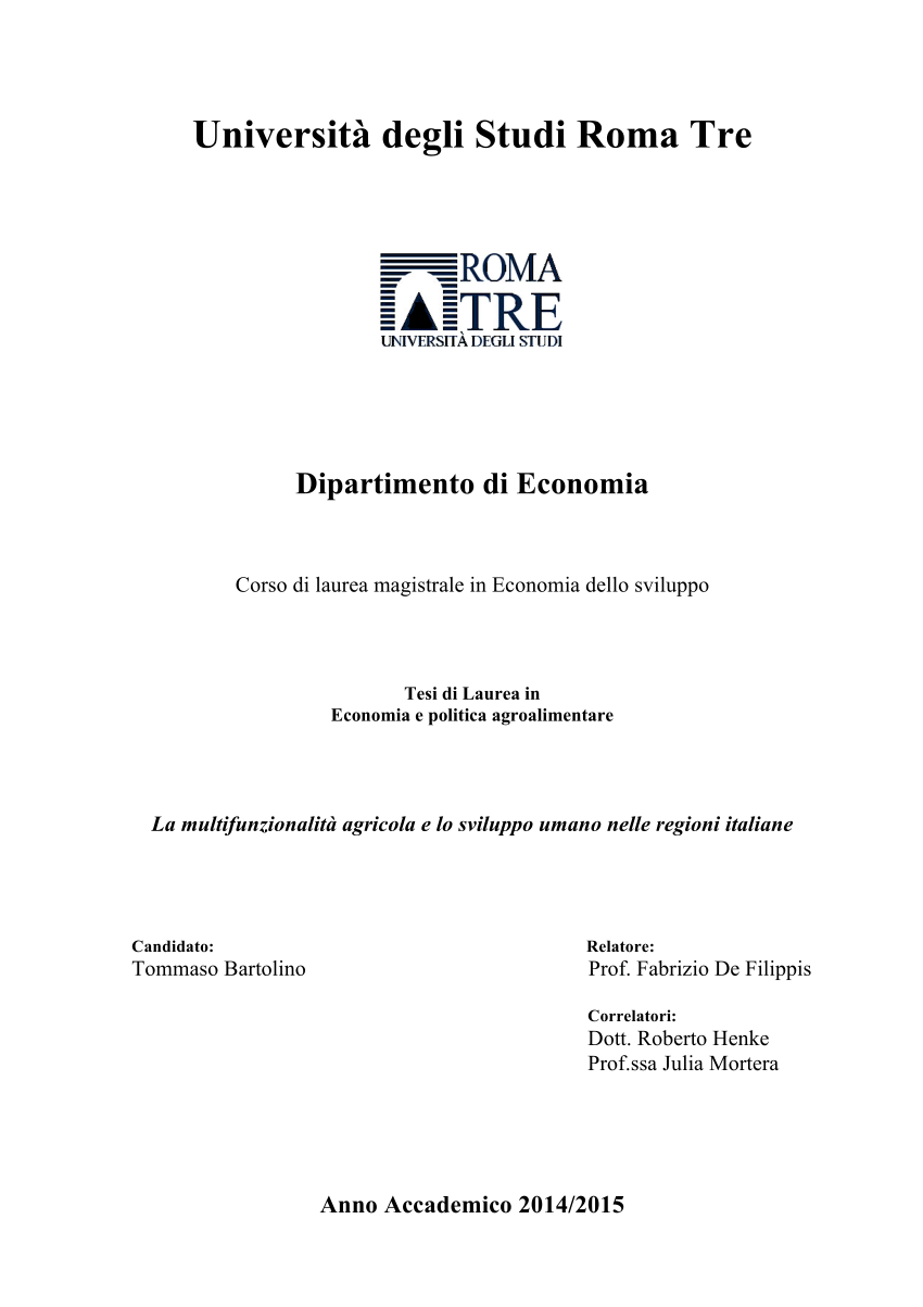 PDF) La multifunzionalità agricola e lo sviluppo umano nelle regioni  italiane