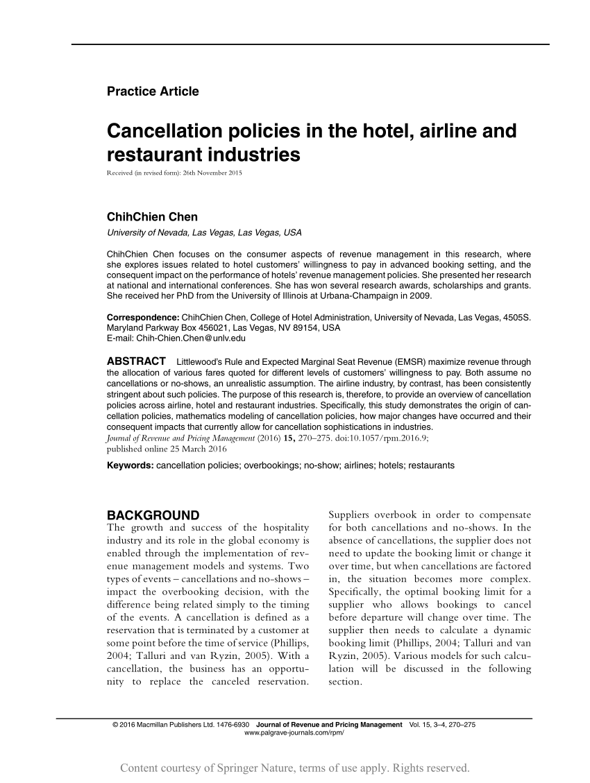 Cancellation policies in the hotel, airline and restaurant industries Intended For restaurant cancellation policy template