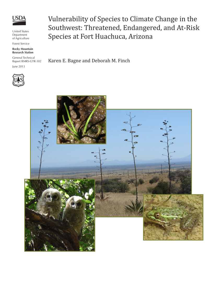 PDF) Vulnerability of species to climate change in the Southwest
