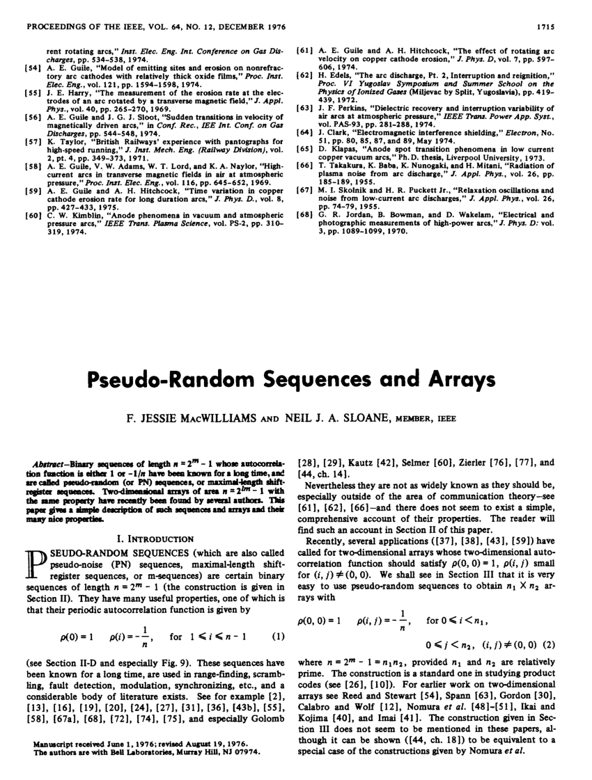 a pseudorandom sequence meaning