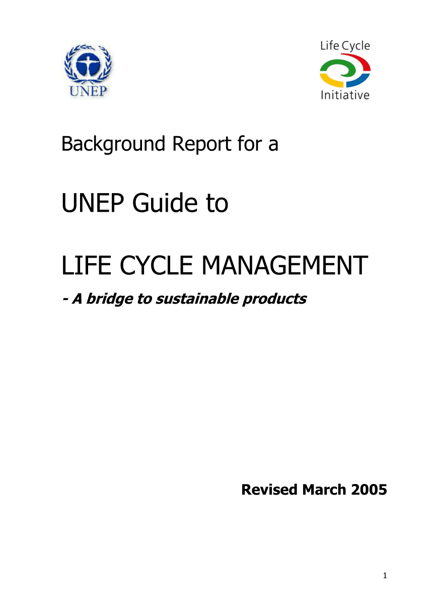 PDF) UNEP-SETAC Background Document for Life Cycle Management ...