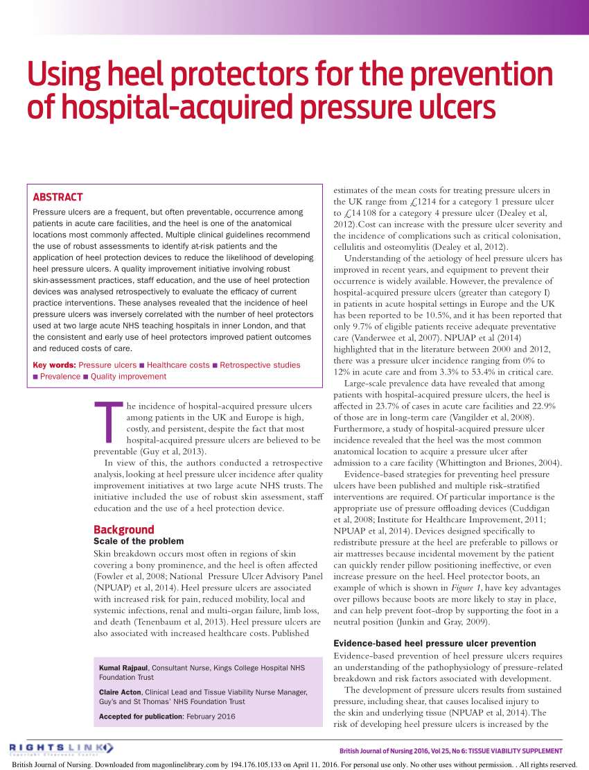 Pressure Ulcer Care: Actions for Improvement