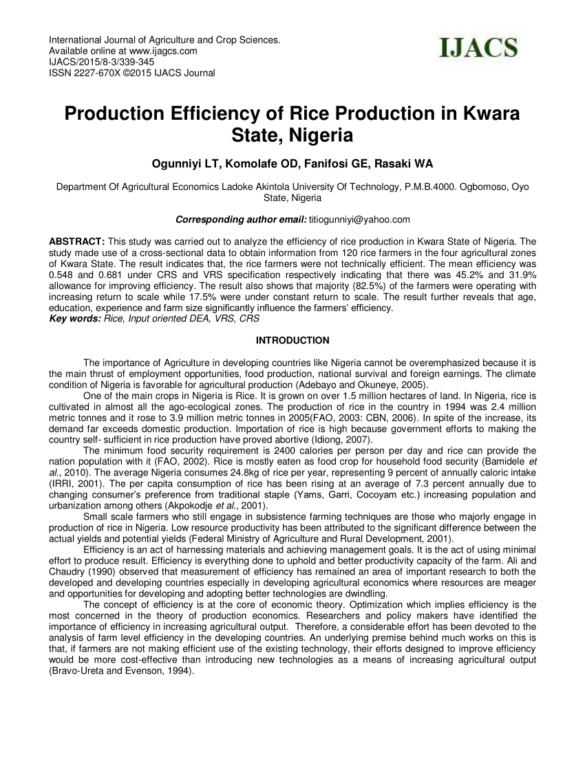 business plan on rice production in nigeria