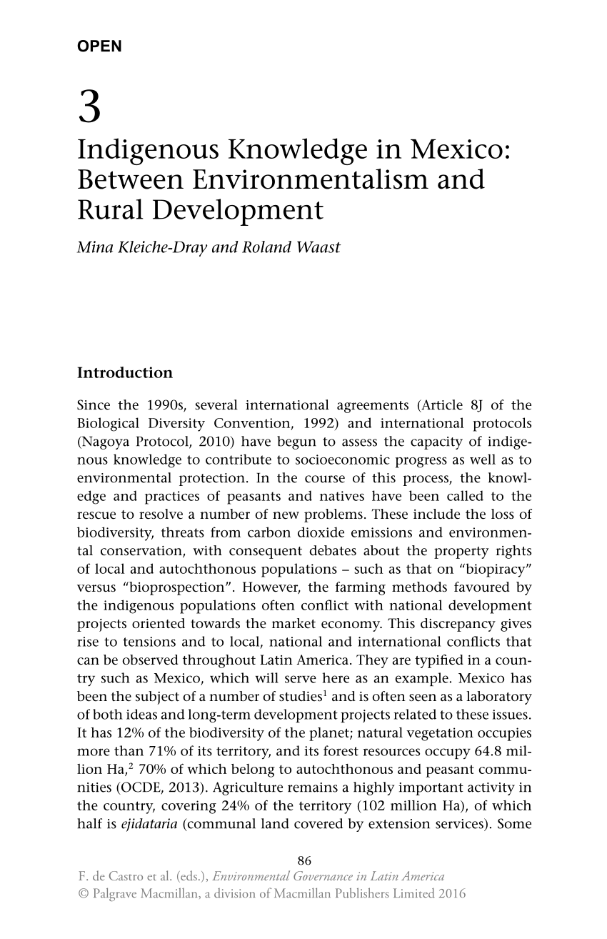 PDF Indigenous Knowledge in Mexico Between Environmentalism and