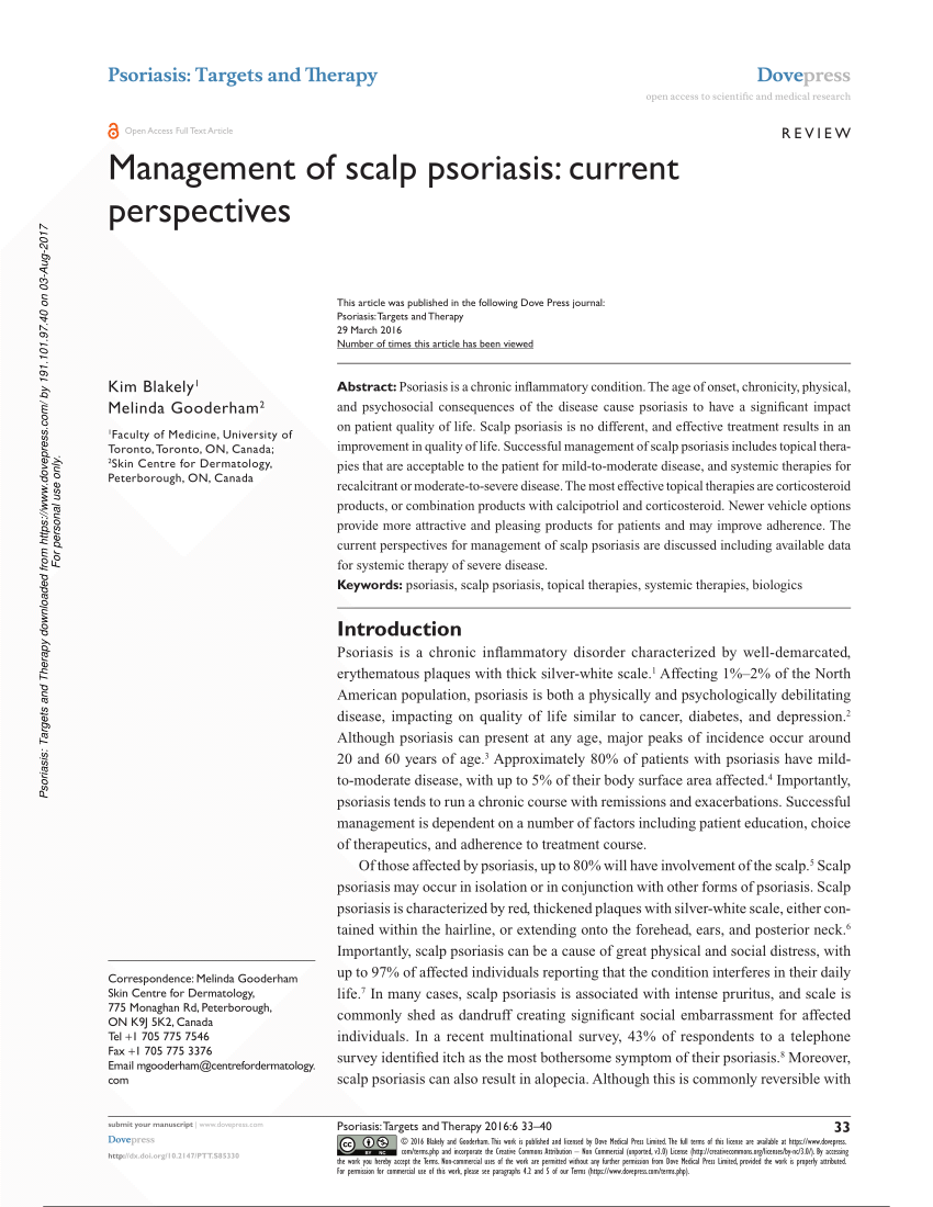 management of psoriasis pdf