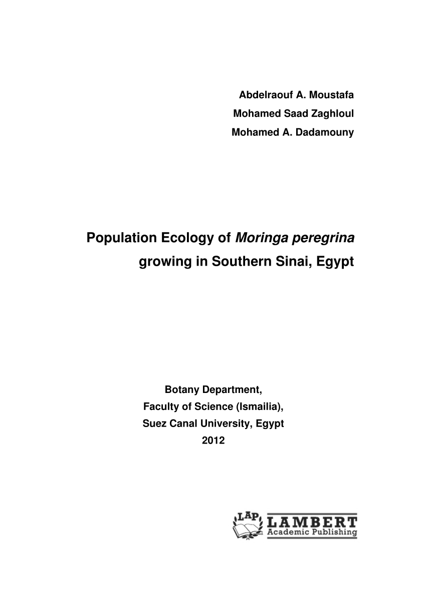 Pdf Population Ecology Of Moringa Peregrina Growing In Southern