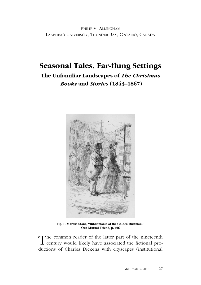 Pdf Seasonal Tales Far Flung Settings The Unfamiliar Landscapes Of The Christmas Books And Stories 1843 1867