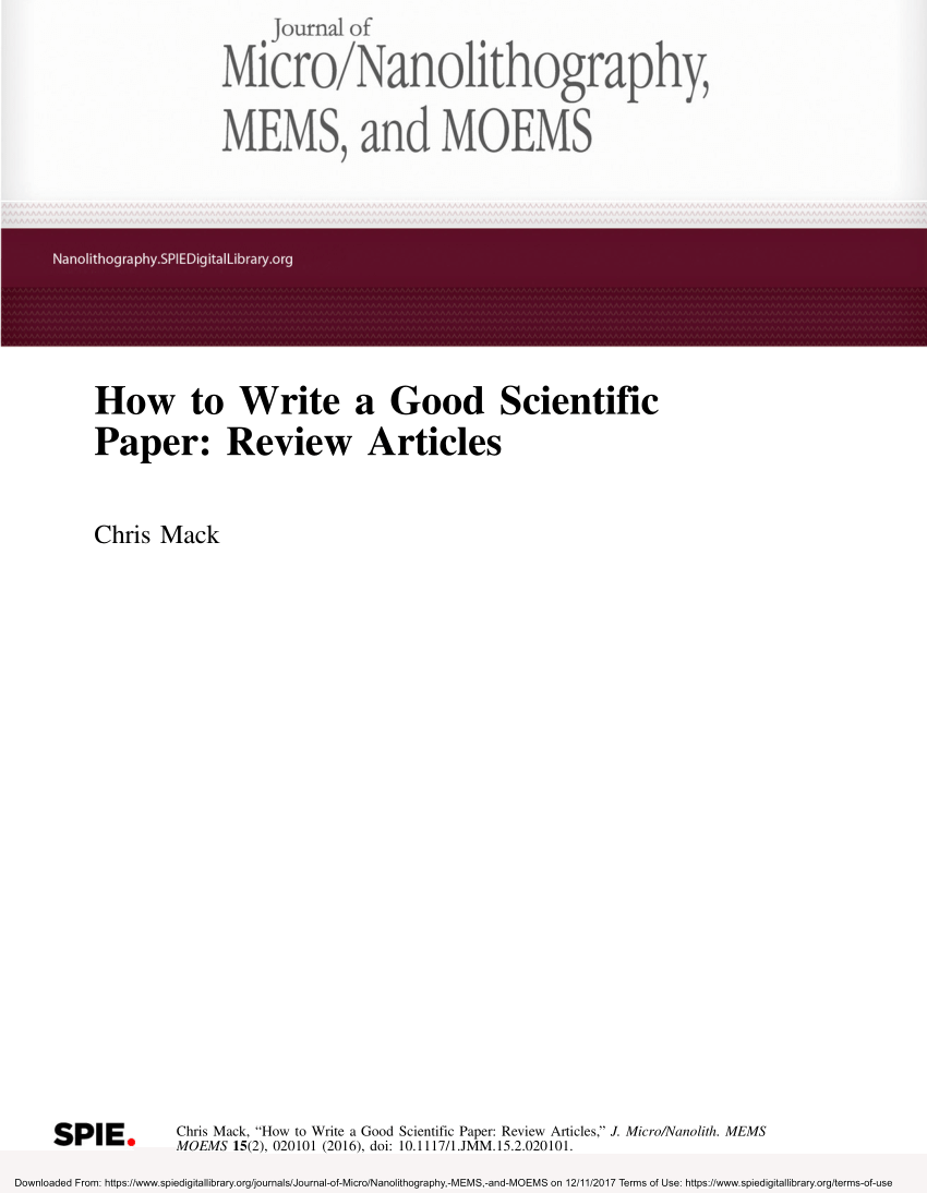 how to write review scientific article