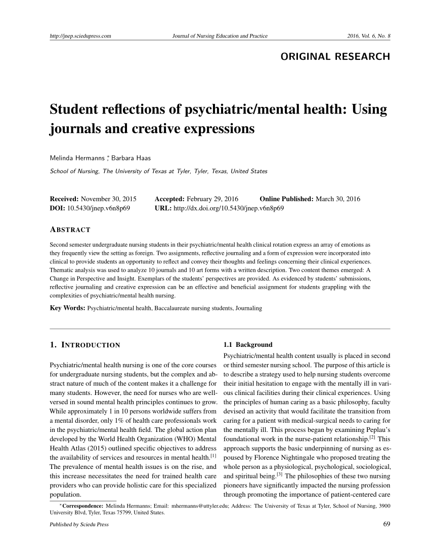 research methodology about mental health of students