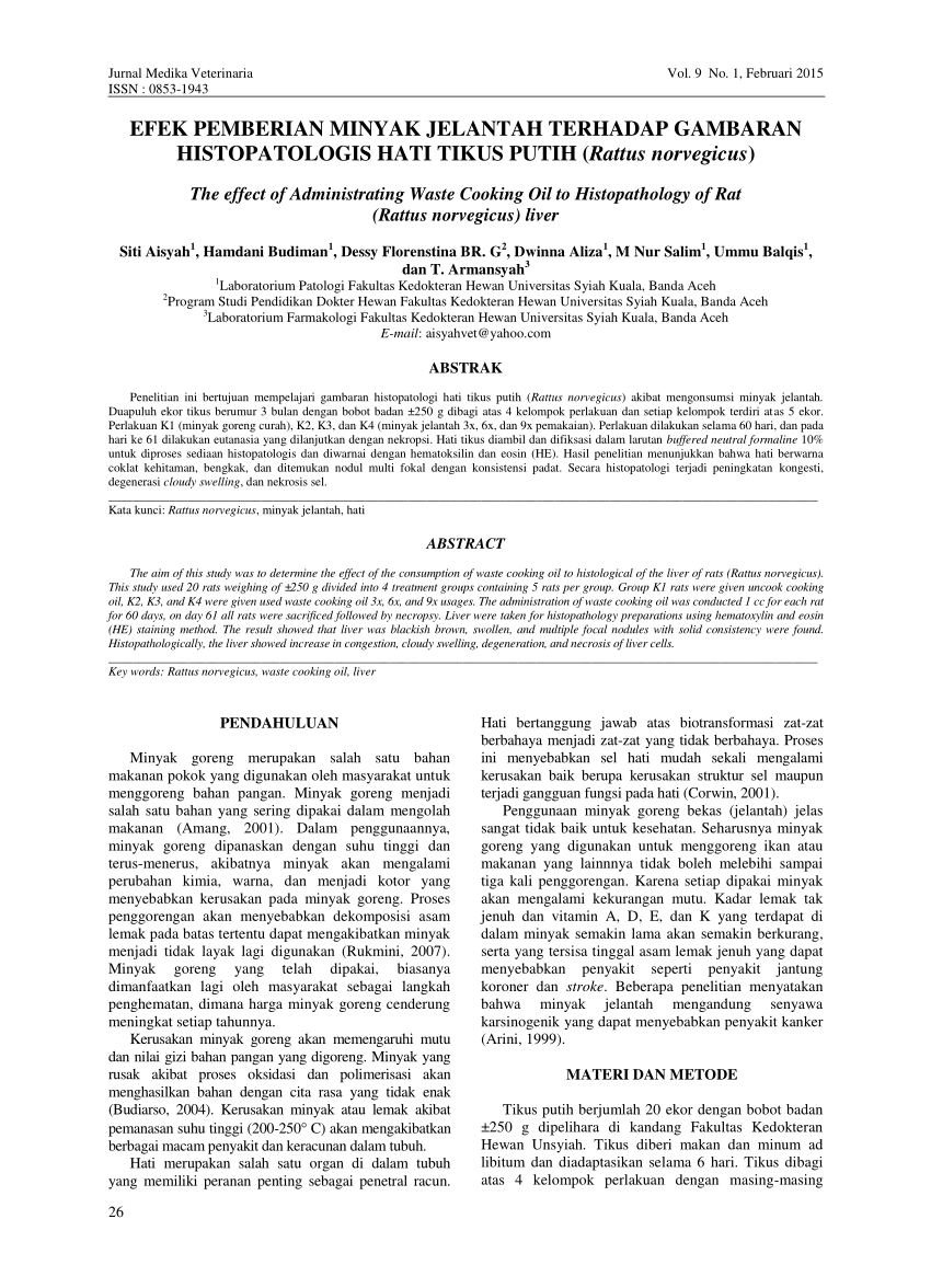 PDF EFEK PEMBERIAN MINYAK JELANTAH TERHADAP