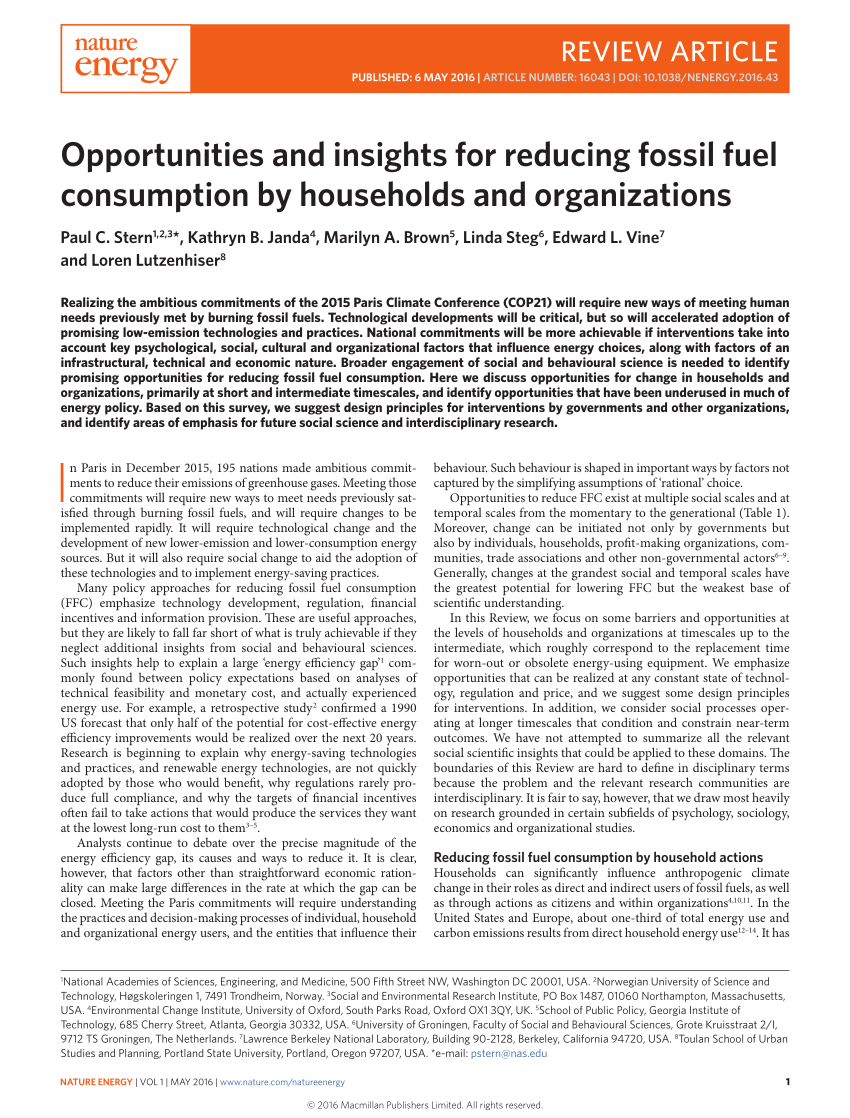 research work on fossil fuels