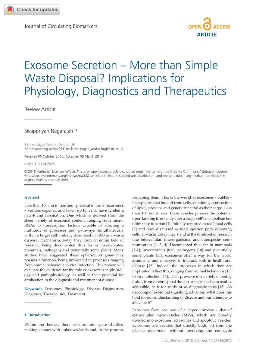 fyrretræ svag jorden PDF) Exosome Secretion — More Than Simple Waste Disposal? Implications for  Physiology, Diagnostics and Therapeutics