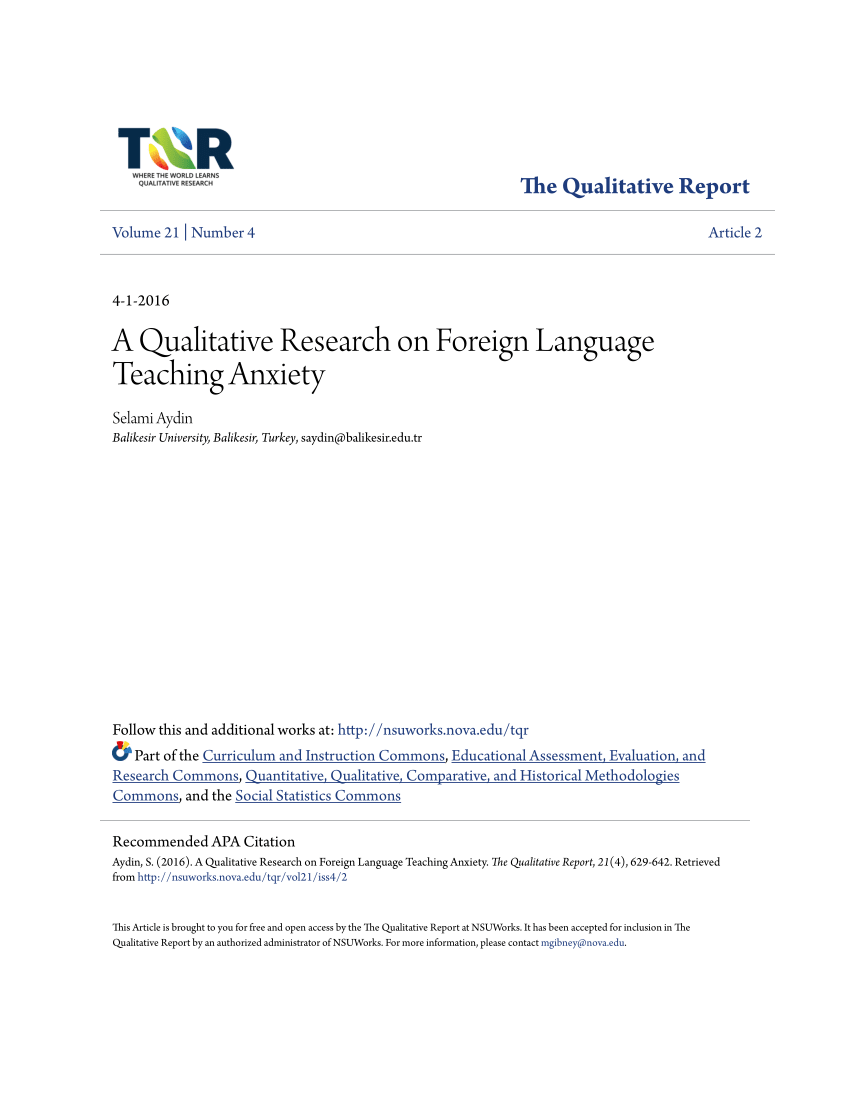 a qualitative research on foreign language teaching anxiety