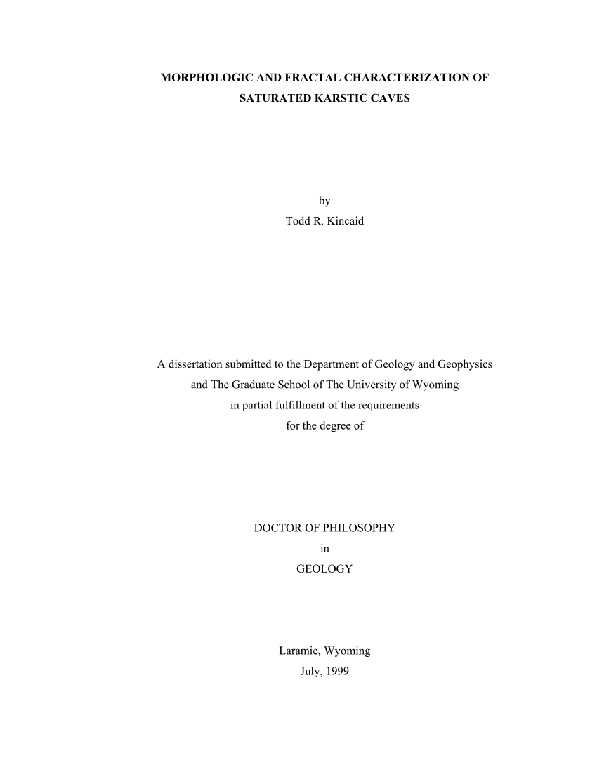 PDF) Morphologic and Fractal Characterization of Saturated Karstic