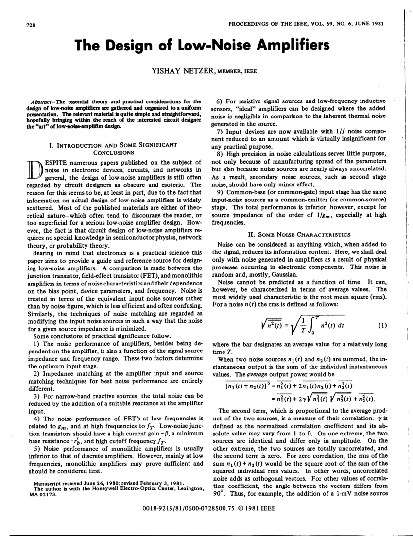 give a presentation on low noise amplifier pdf