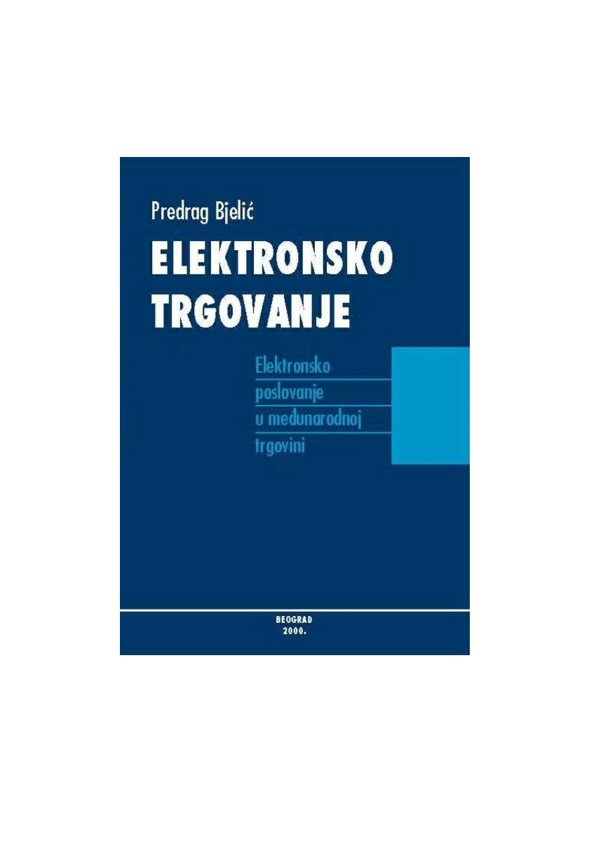 Pdf Elektronsko Poslovanje U Medjunarodnoj Trgovini