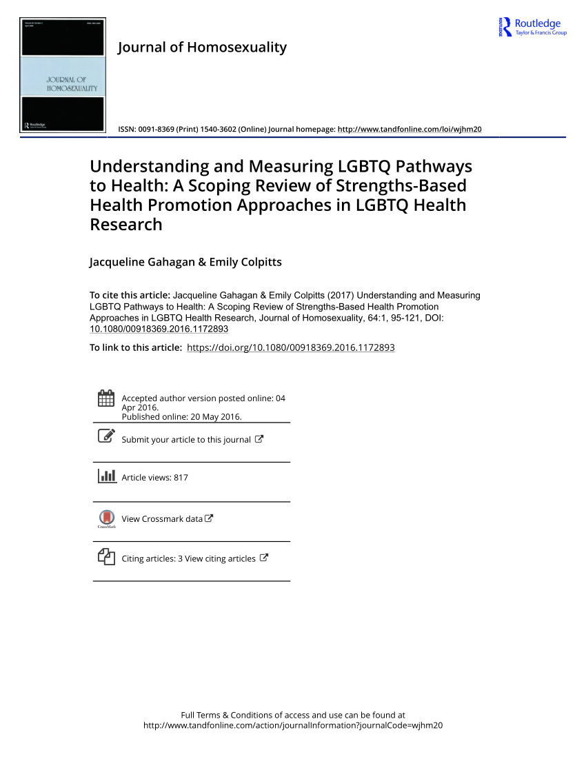 Pdf Understanding And Measuring Lgbtq Pathways To Health A Scoping Review Of Strengths-based Health Promotion Approaches In Lgbtq Health Research