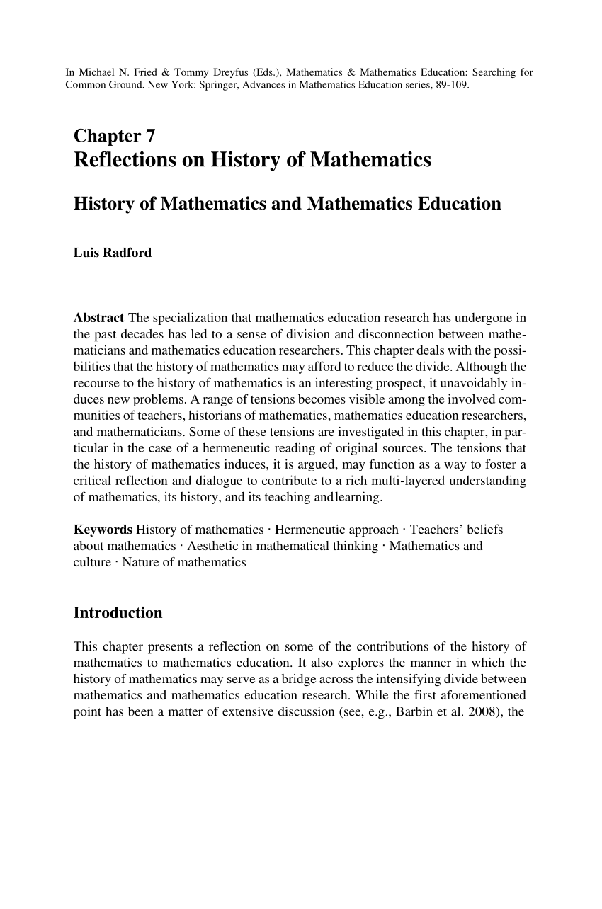essay about mathematics history